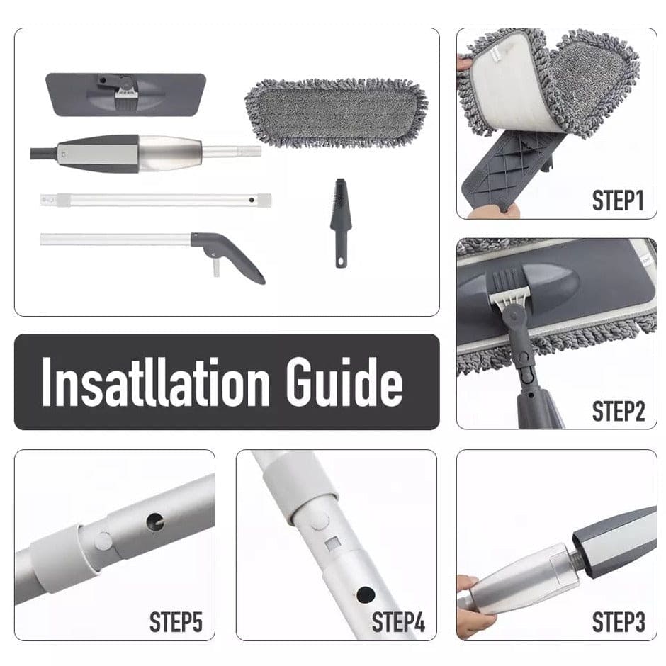 350ml Spray Mop Broom Set, Magic Mop Wooden Floor Flat Mop, Reusable Microfiber Pads Lazy Mop 350ml Spray Mop Broom Set, Magic Mop Wooden Floor Flat Mop, Reusable Microfiber Pads Lazy Mop